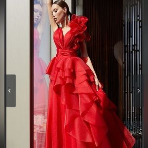 Custom fuchsia gown. Fits like a 6/8.